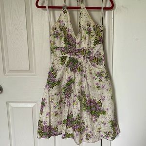 Halter Anthropologie floral sun dress
